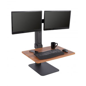 Electric Adjustable Standing Desk Converter with Dual Monitor Mount - Older But Stronger
